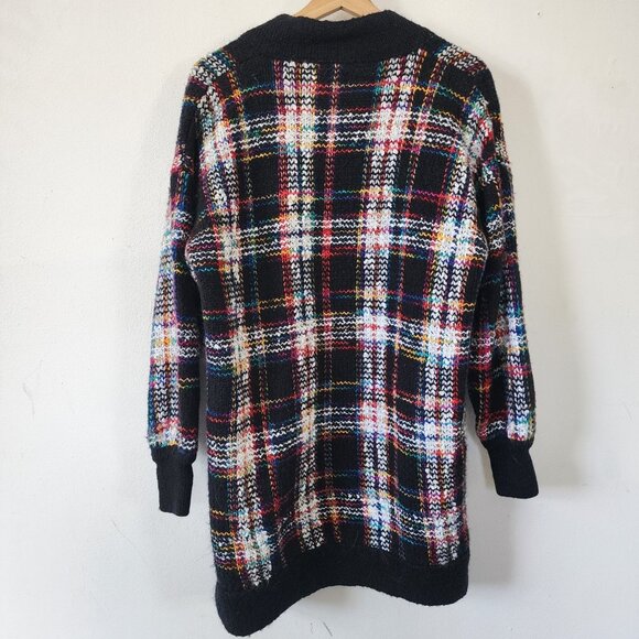 Vintage Leroy Knitwear Cardigan Sweater Small Plaid Checkered Thick Pockets - Picture 6 of 7